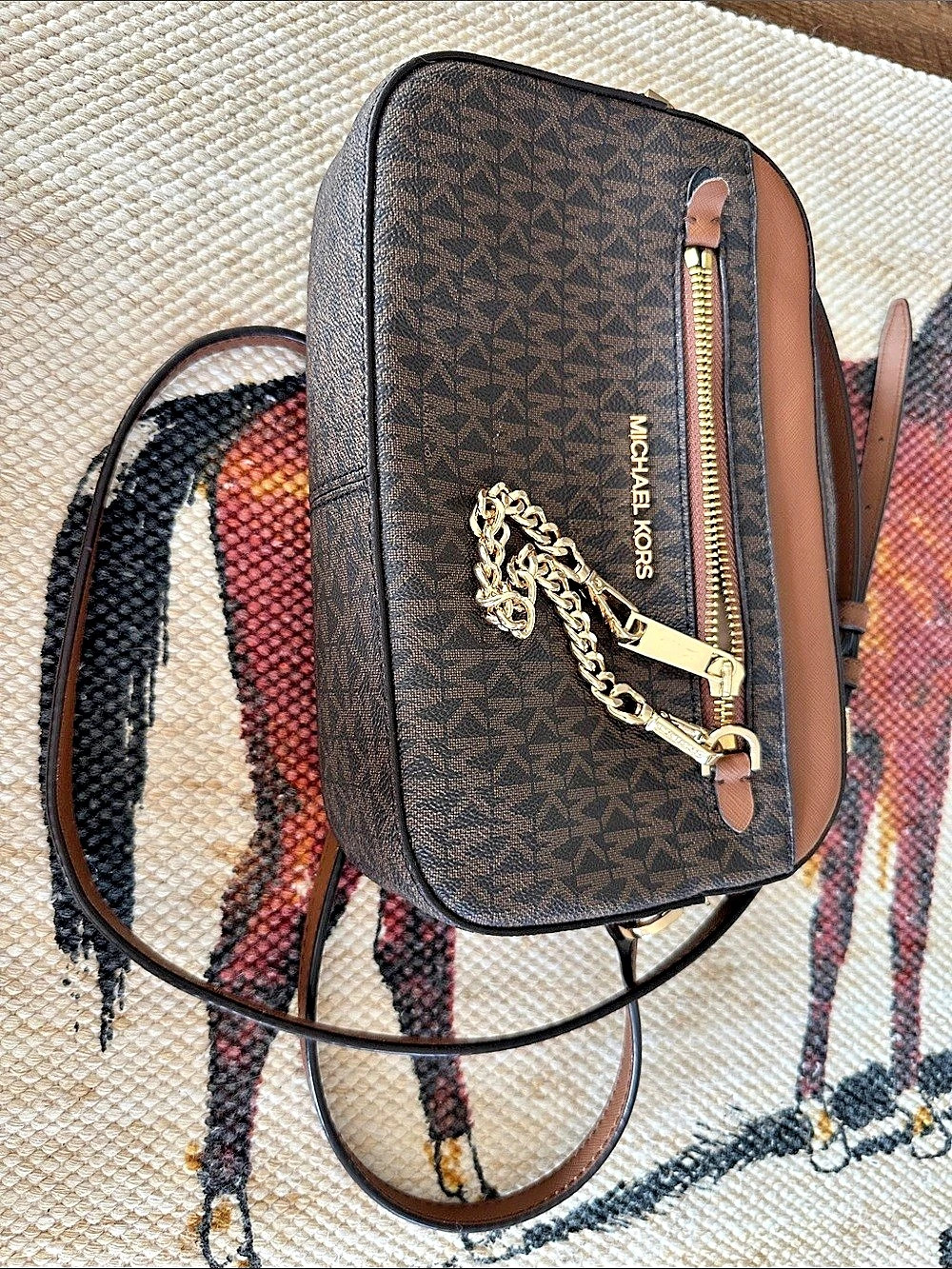 Michael Kors Jet Set Travel Camera Bag Camera Crossbody in Brown